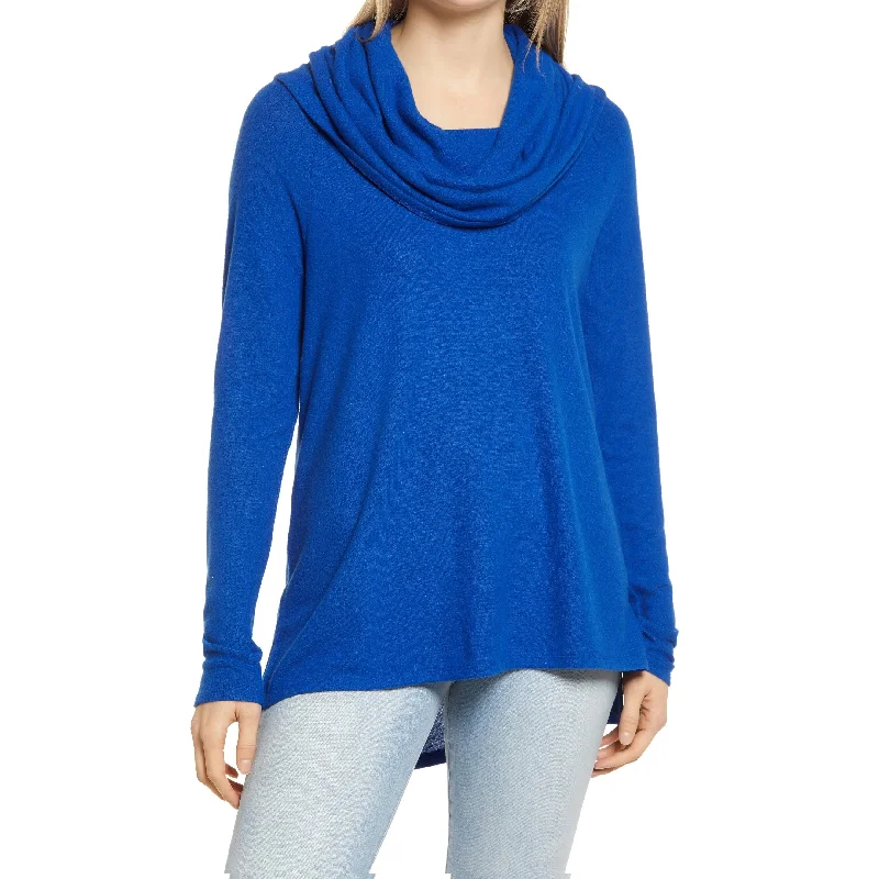 1.STATE Women's Convertible Neckline Cozy Tunic Blue Size X-Large